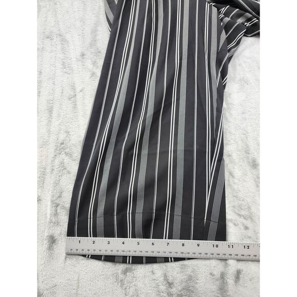 New Lane Bryant Striped Wide Leg Ankle Pants Size 12P Black White Ruffle Waist - Picture 10 of 11
